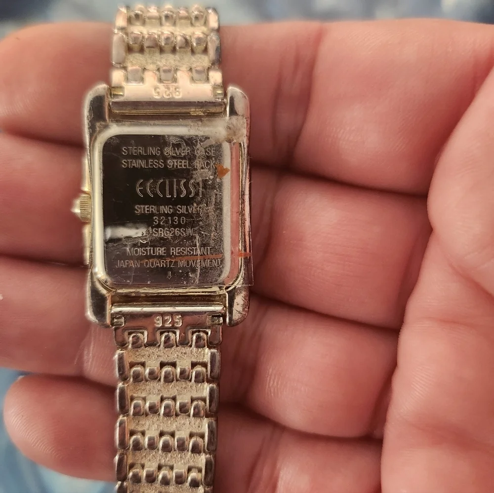Ecclissi sterling silver case watch